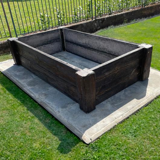 Betonový vyvýšený záhon, hnědý, obdélník 201x113x44cm
